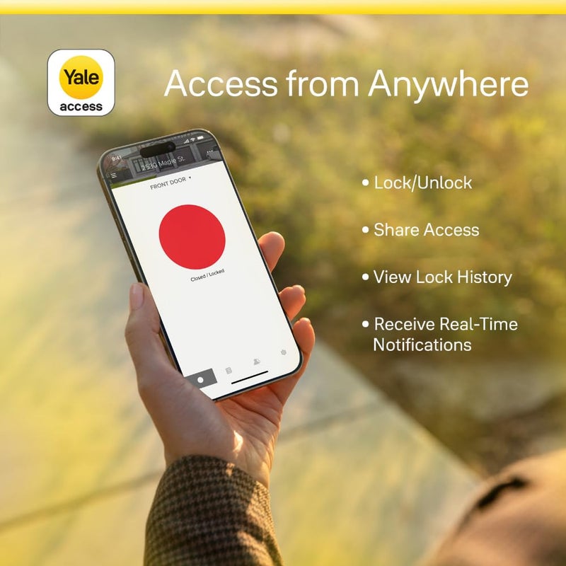 Yale Security قفل باب دخول ذكي بدون مفتاح من Yale Assure Lock 2 Touch Deadbolt مطلي بالزيت مع لوحة مفاتيح تعمل باللمس متصلة بالواي فاي وماسح ضوئي لبصمات الأصابع YRD450-F-WF1-0BP - Image 2